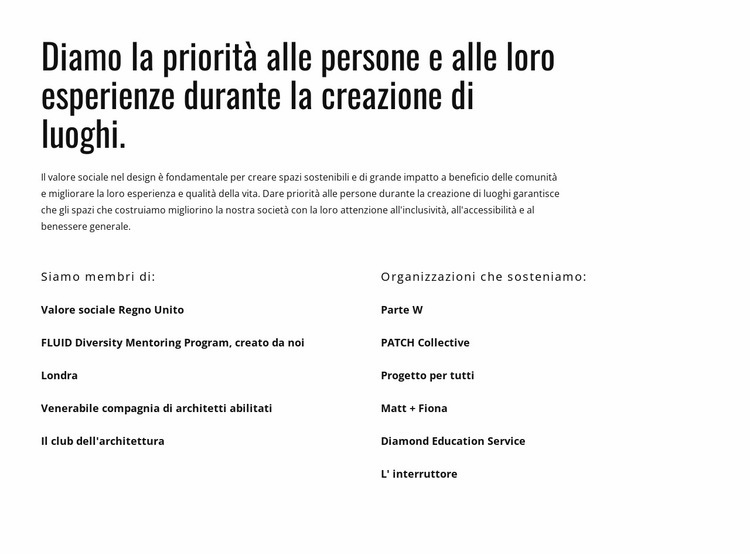 Titolo e due colonne Costruttore di siti web HTML