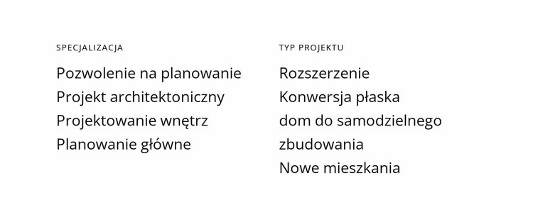 Teksty w dwóch kolumnach Szablon HTML5
