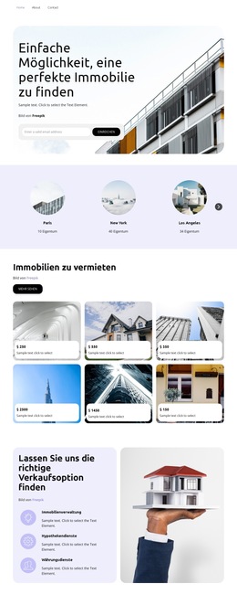 Immobilienverwaltung – Fertiges Website-Design