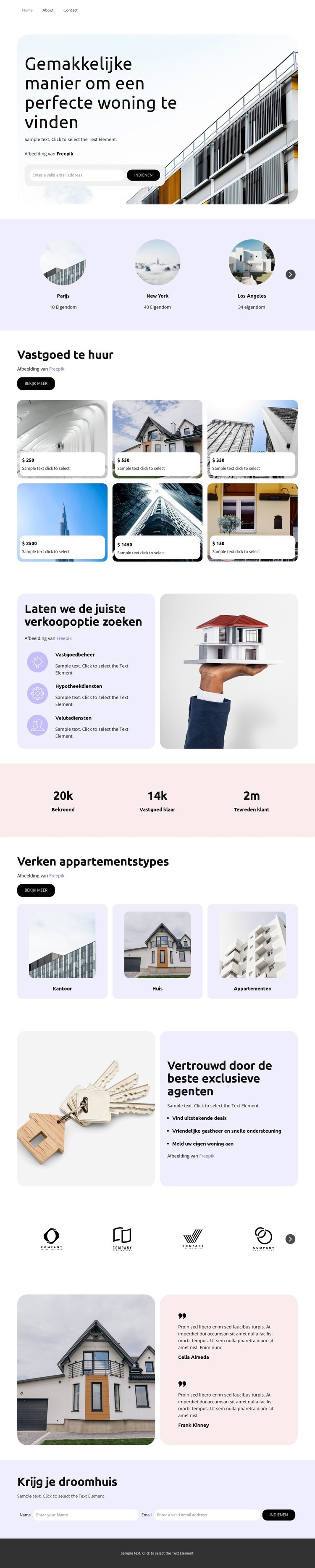 Vastgoedbeheer Website Builder-sjablonen