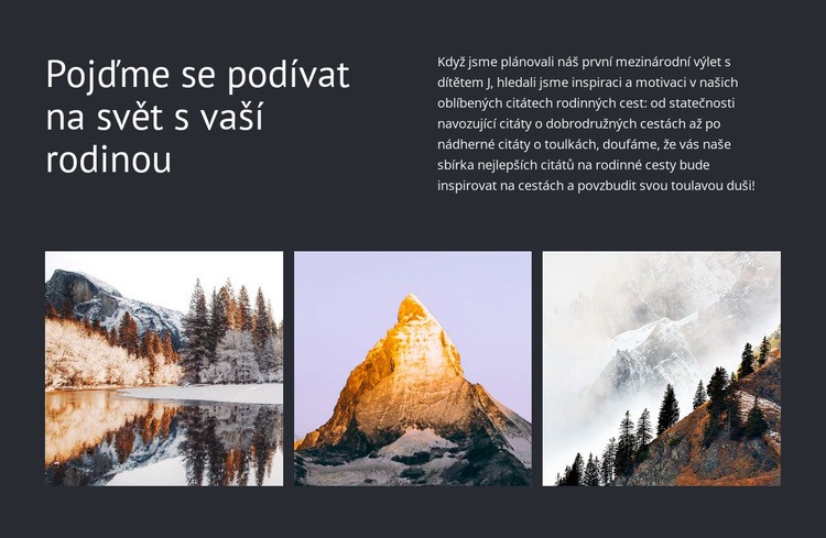 Cestujte s rodinou Webový design