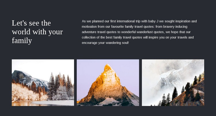 Travel with your  family Elementor Template Alternative