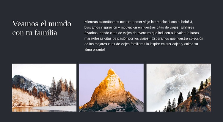 Viajar con tu familia Creador de sitios web HTML