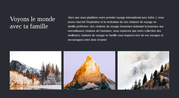 Voyagez en famille Modèle de site Web