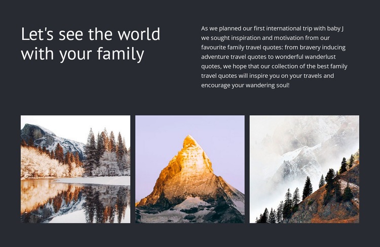 Travel with your  family Html Code Example