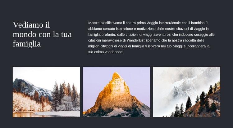 Viaggia con la tua famiglia Mockup del sito web