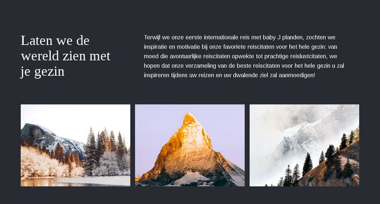 Reis met uw gezin Website Builder-sjablonen