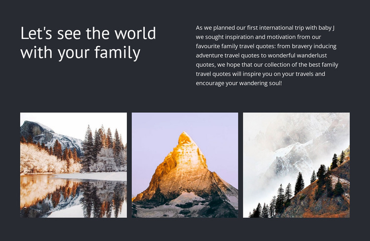 Travel with your  family Website Builder Templates