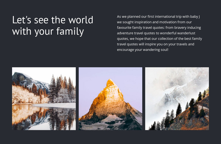 Travel with your  family WordPress Website Builder
