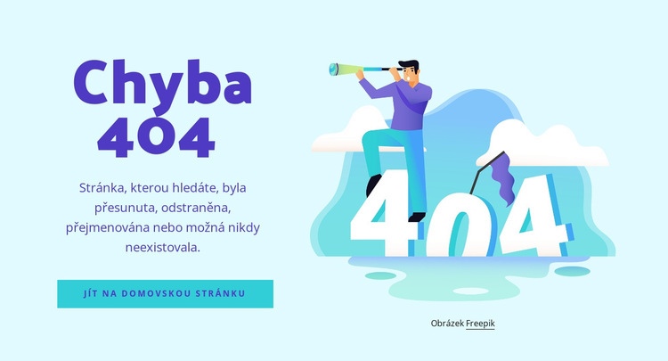 Chybová zpráva 404 Šablona HTML