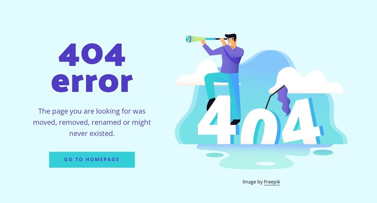 The 404 error message CSS Template