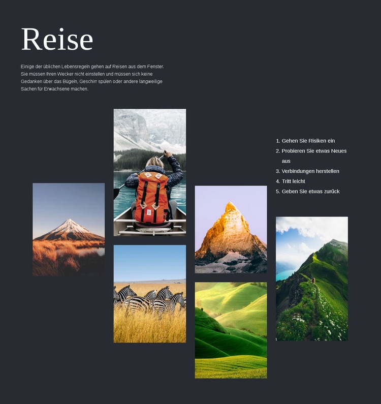 Reise HTML-Vorlage