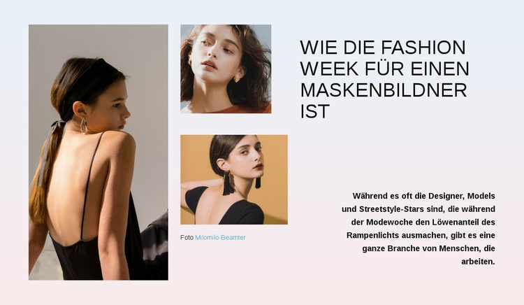 Fashion Week Website-Modell
