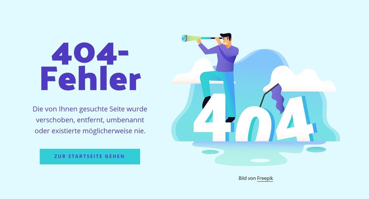 Die 404-Fehlermeldung Website-Modell