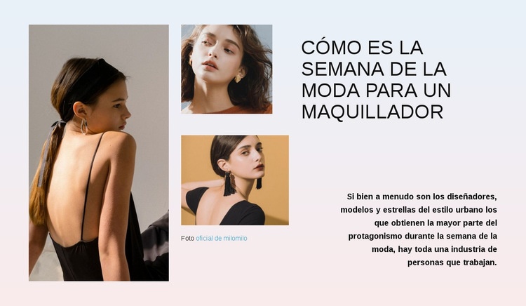 Semana de la Moda Maqueta de sitio web