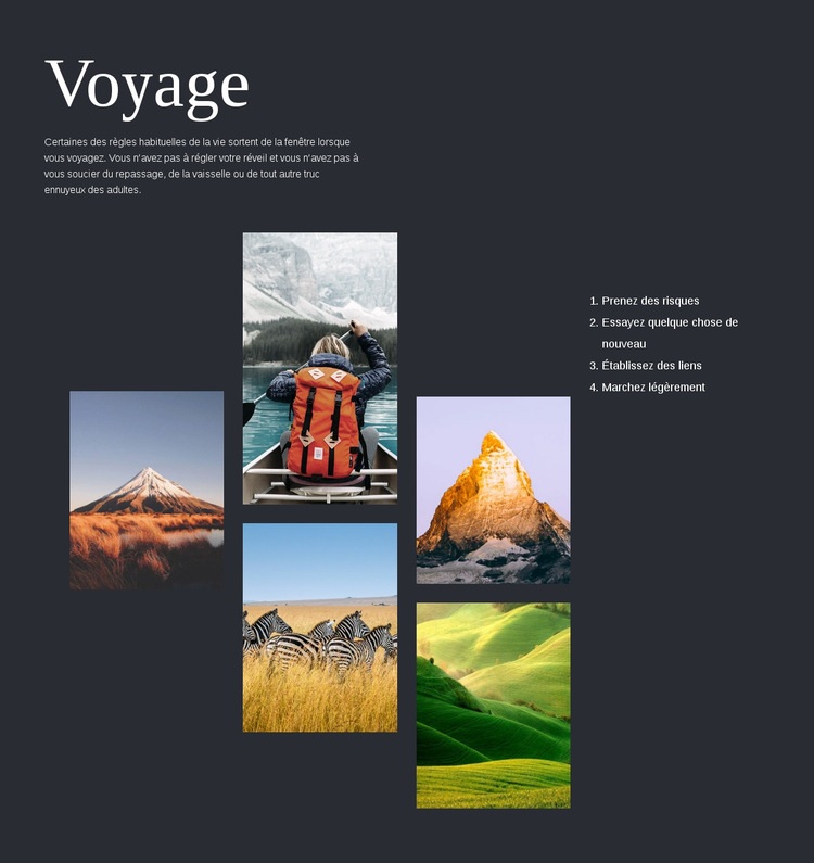 Voyage Modèle CSS