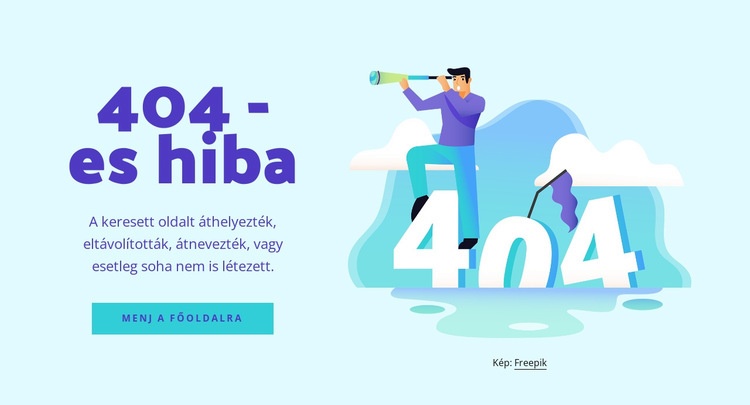 A 404 -es hibaüzenet Weboldal tervezés