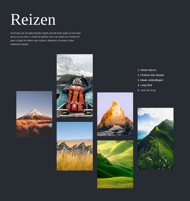 Reizen Website mockup