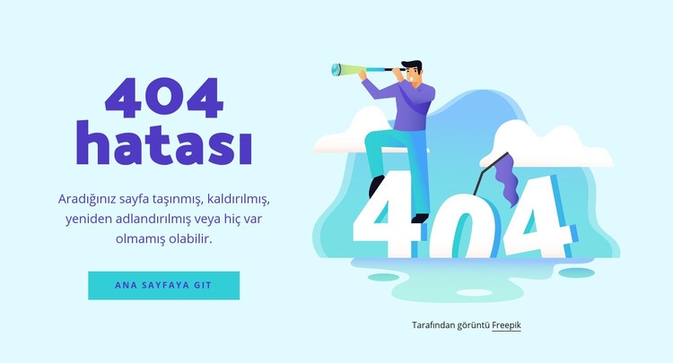 404 hata mesajı Html Web Sitesi Oluşturucu
