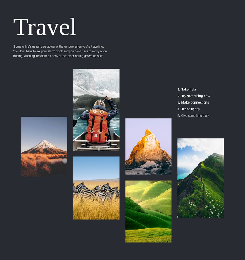 Travel Web Page Design