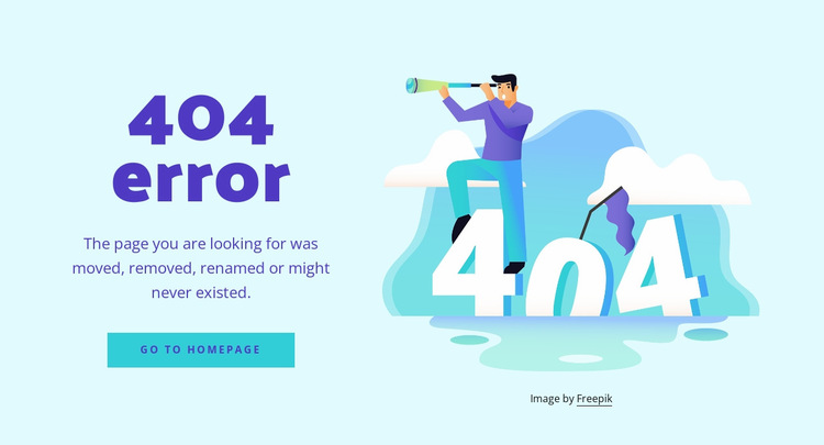The 404 error message Website Builder Templates