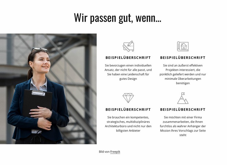 Grundversorgung Website Builder-Vorlagen