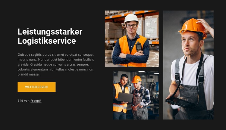 Leistungsstarker Logistikservice Website Builder-Vorlagen