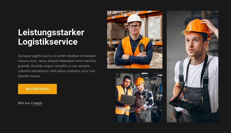 Leistungsstarker Logistikservice Website-Modell