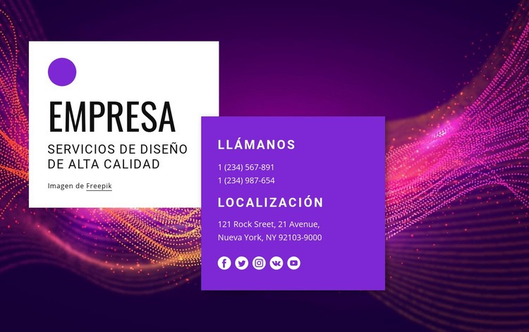 Contacta con un increíble equipo de diseño Página de destino