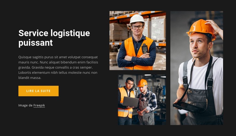 Un service logistique performant Maquette de site Web