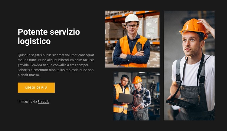 Potente servizio logistico Costruttore di siti web HTML