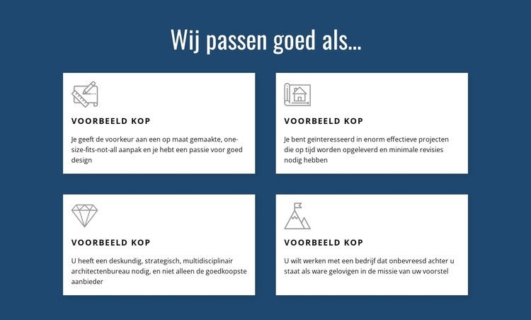 We bieden meerdere diensten aan Sjabloon voor één pagina