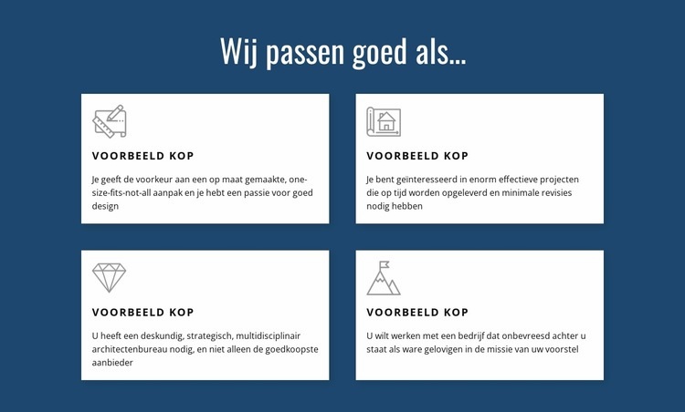 We bieden meerdere diensten aan Website mockup