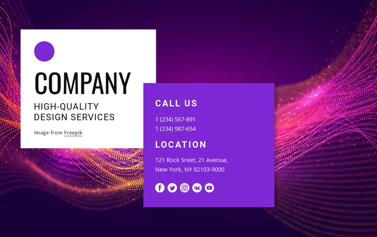 Contact with amazing design team One Page Template
