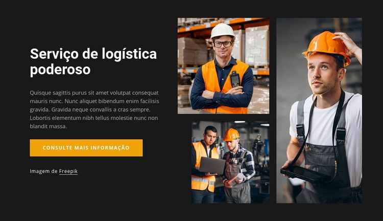 Serviço de logística poderoso Landing Page