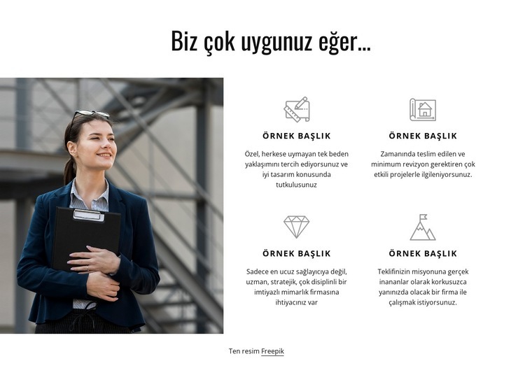 Temel hizmetler Html Web Sitesi Oluşturucu