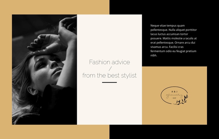 Fashion advice Web Page Design