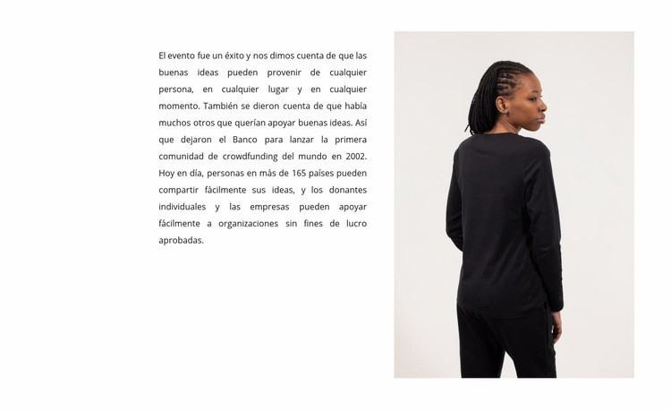 Texto y mujer de negro Diseño de páginas web