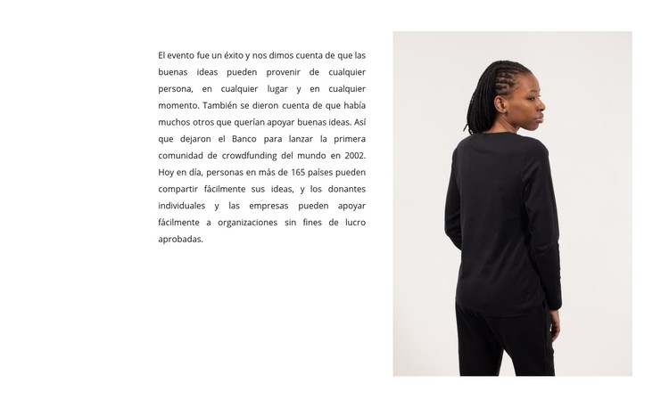 Texto y mujer de negro Plantilla CSS