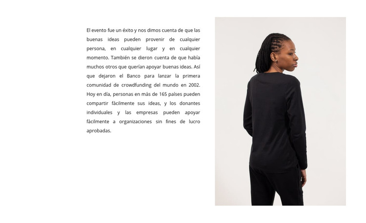 Texto y mujer de negro Plantilla HTML