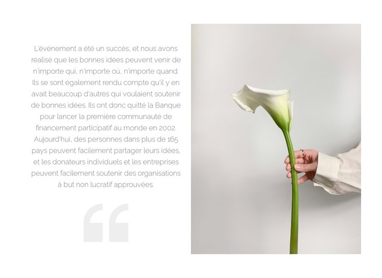 Citation et belle fleur Conception de site Web