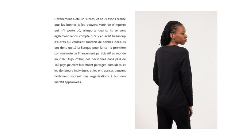 Texte et femme en noir Modèle CSS