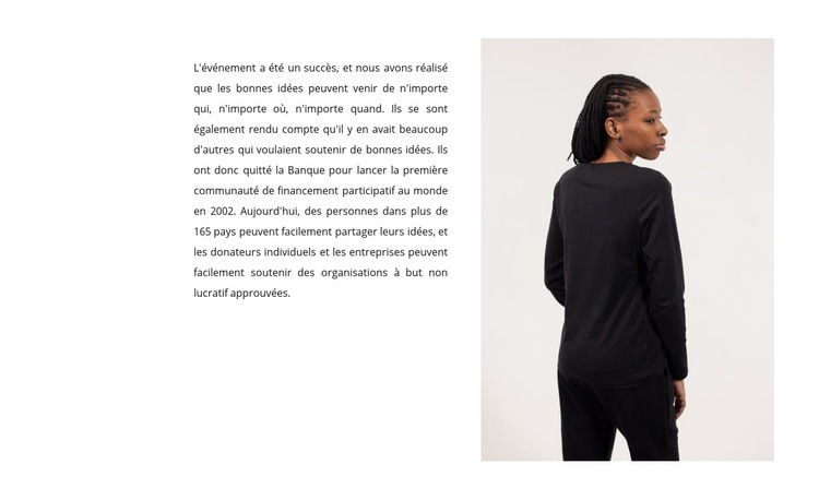 Texte et femme en noir Modèle HTML5