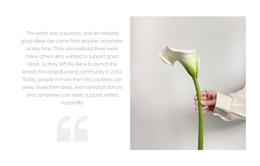 Quote And Beautiful Flower - Free Website Template