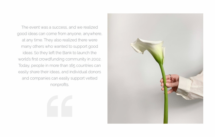 Quote and beautiful flower Website Design