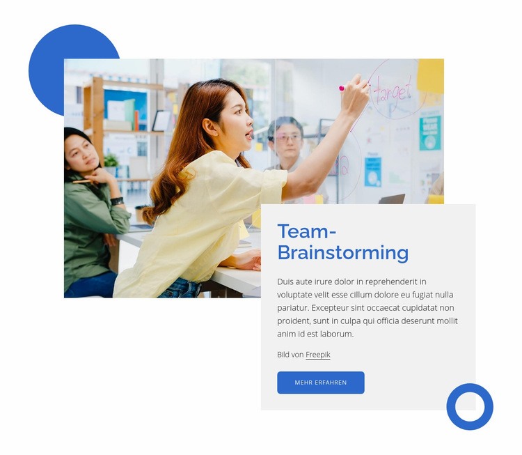 Team-Brainstorming Landing Page