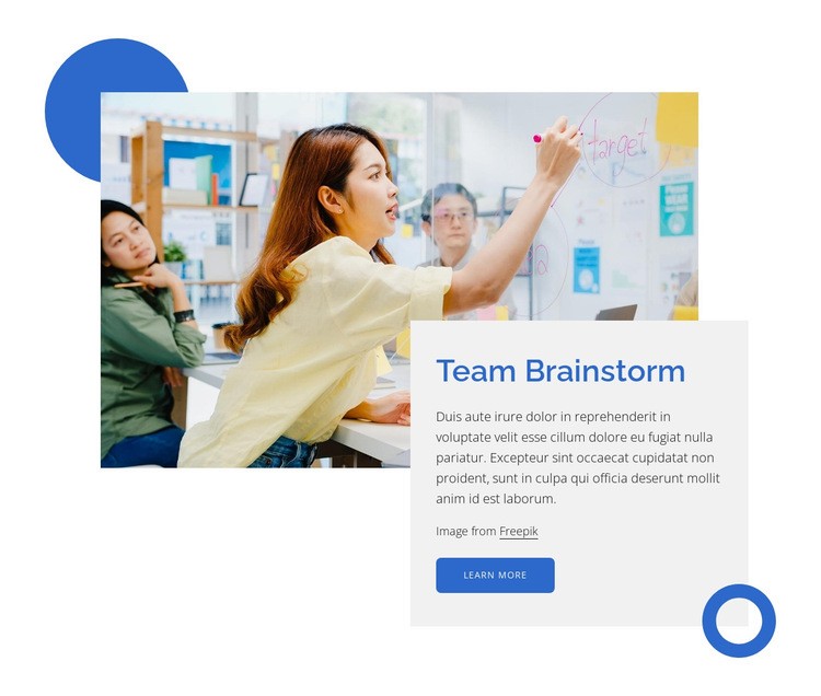 Team brainstorm Homepage Design