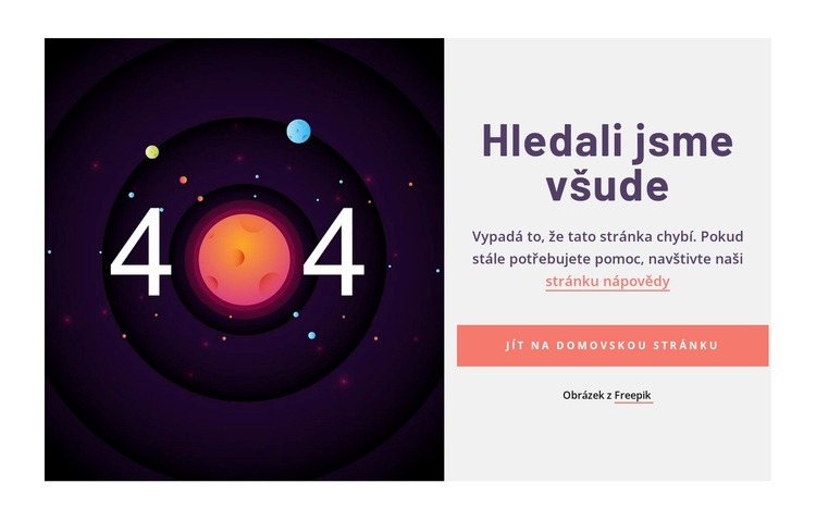 Příklad 404 stránek Šablona CSS