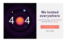 Free HTML5 For 404 Page Example