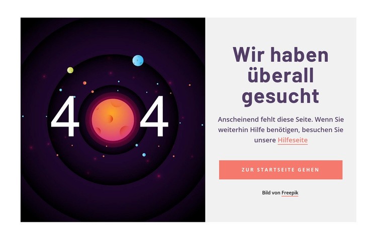 404-Seiten-Beispiel HTML Website Builder